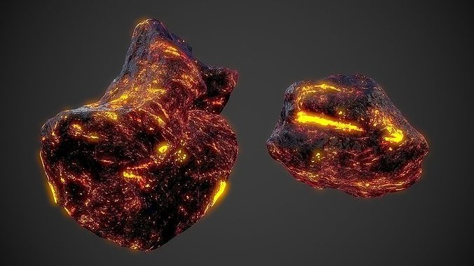 Asteroids Pack Low-poly 3D model