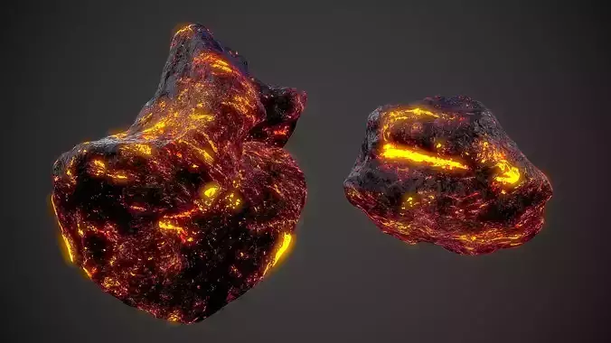 Asteroids Pack Low-poly 3D model