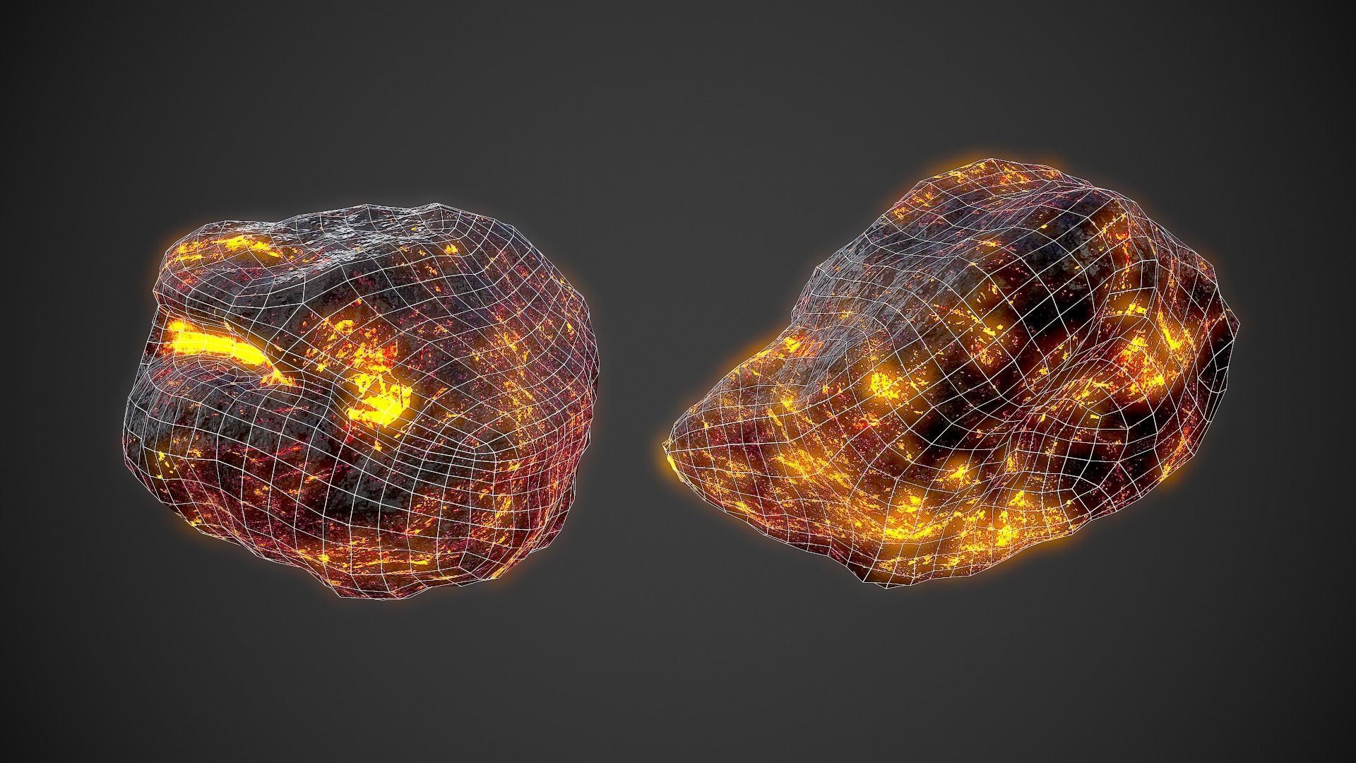 Asteroids Pack Low-poly 3D model_10