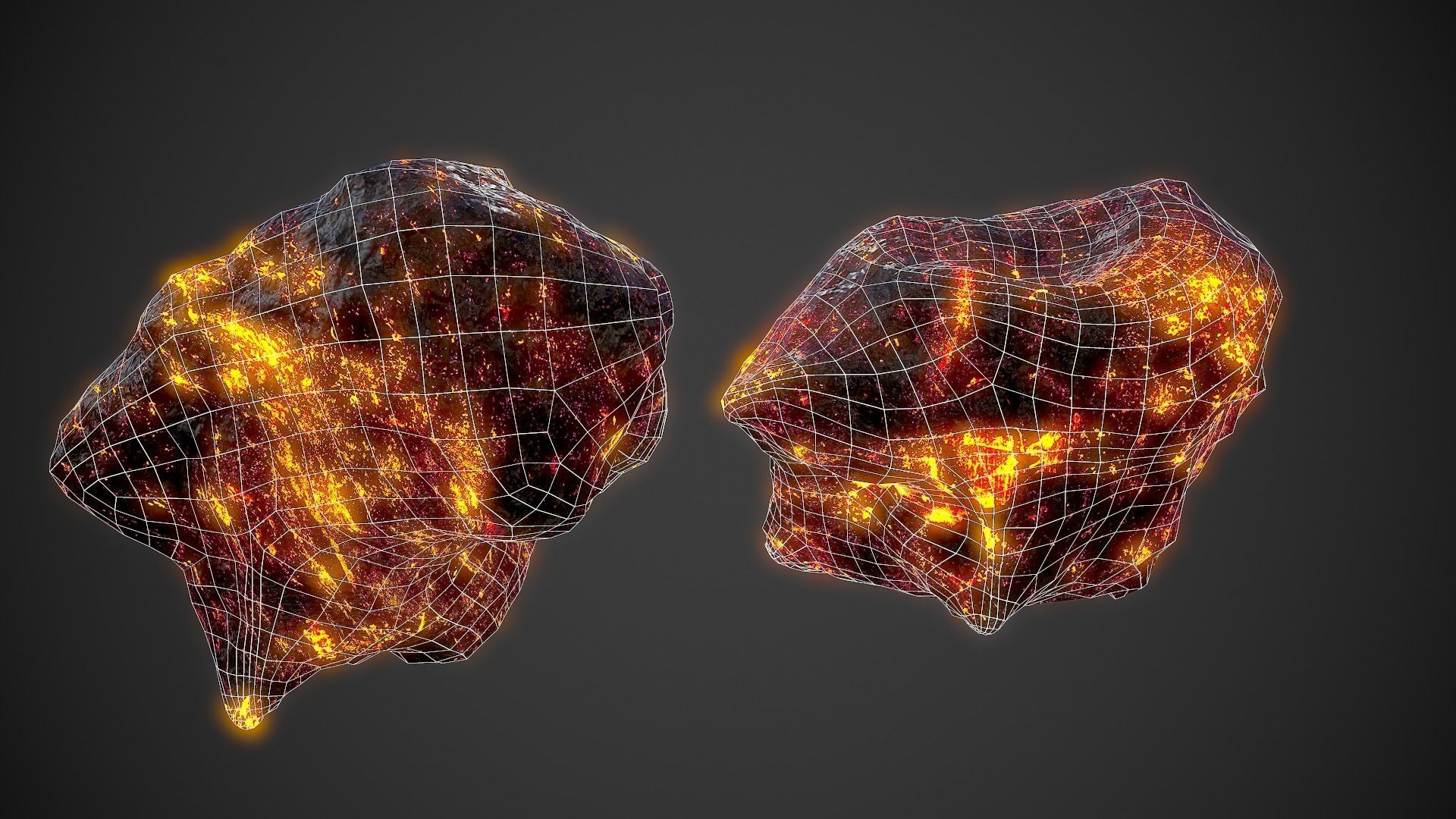 Asteroids Pack Low-poly 3D model_12