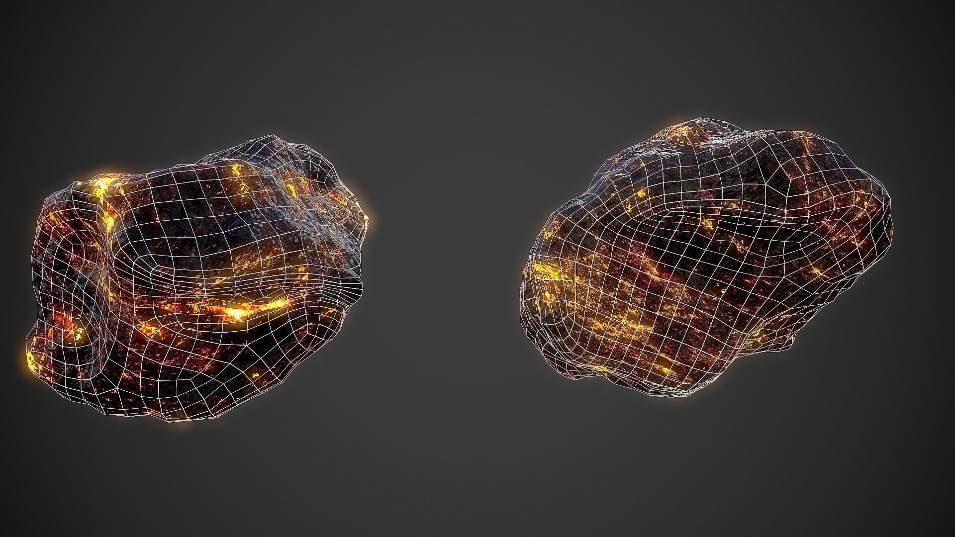 Asteroids Pack Low-poly 3D model_14