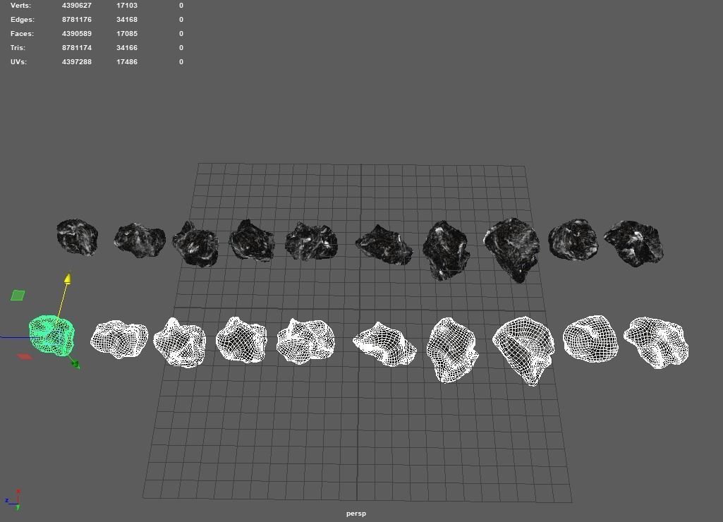 Asteroids Pack Low-poly 3D model_31