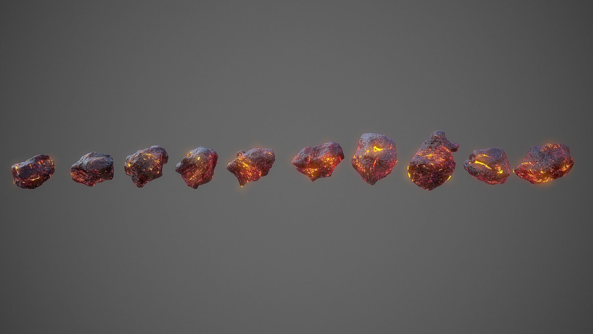 Asteroids Pack Low-poly 3D model_6