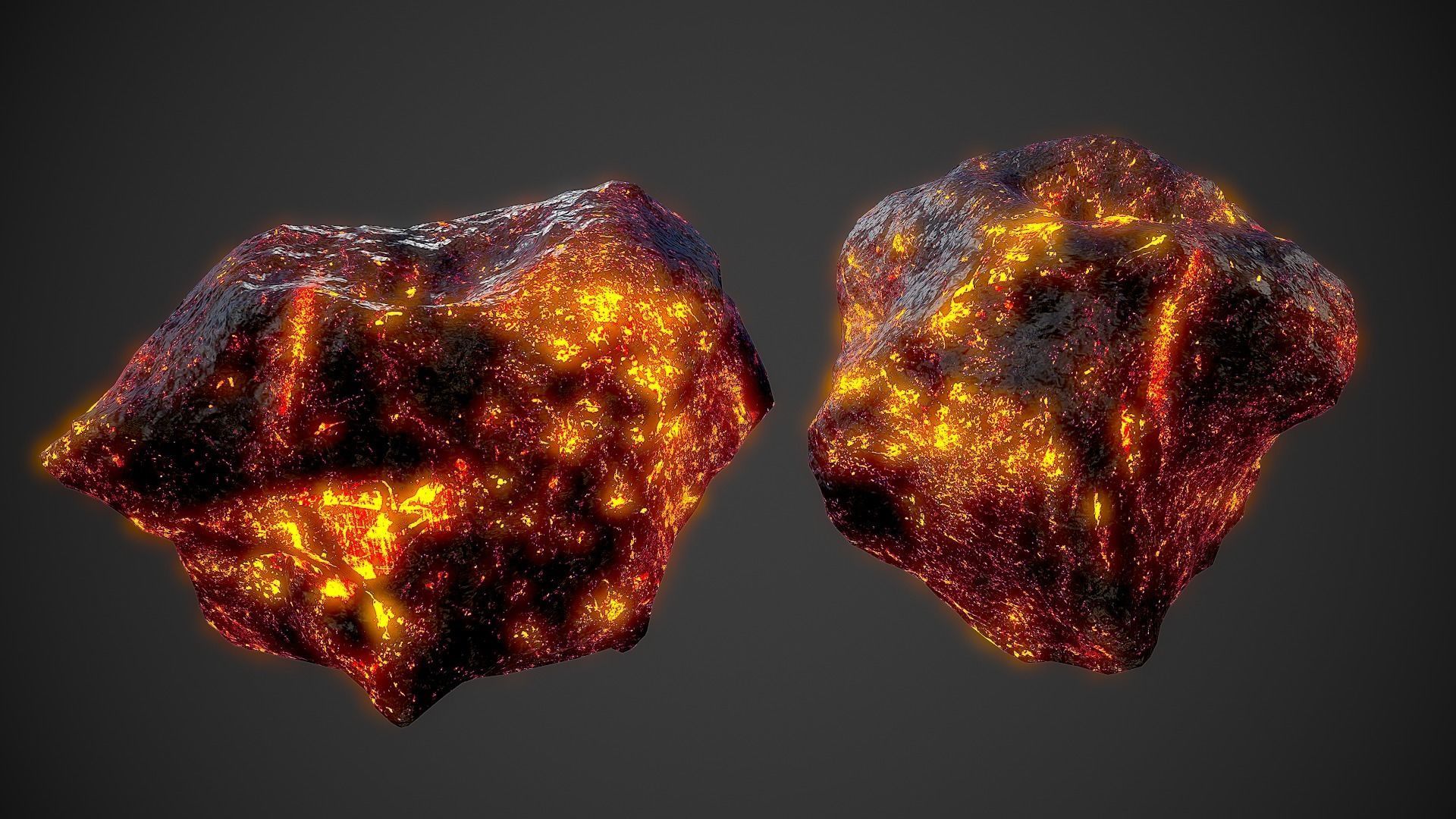 Asteroids Pack Low-poly 3D model_9