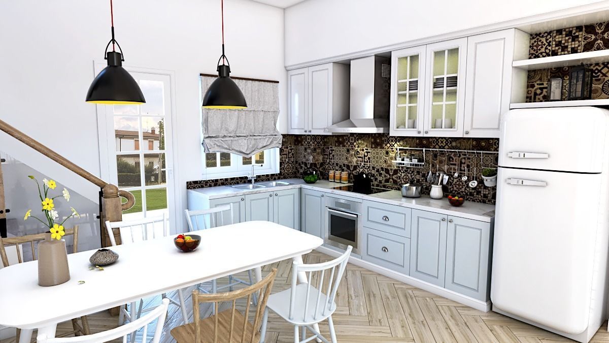 Scandinavian style kitchen Low-poly 3D model_5