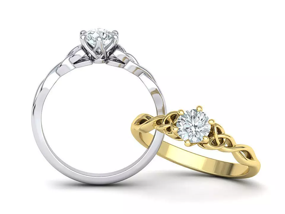 Celtic Knot Engagement ring 3d model Unique Design 3D print model