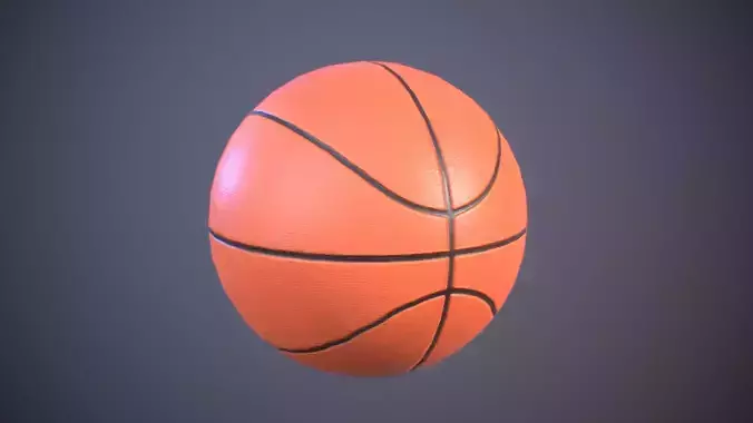 Basketball game-ready low poly high poly model ball