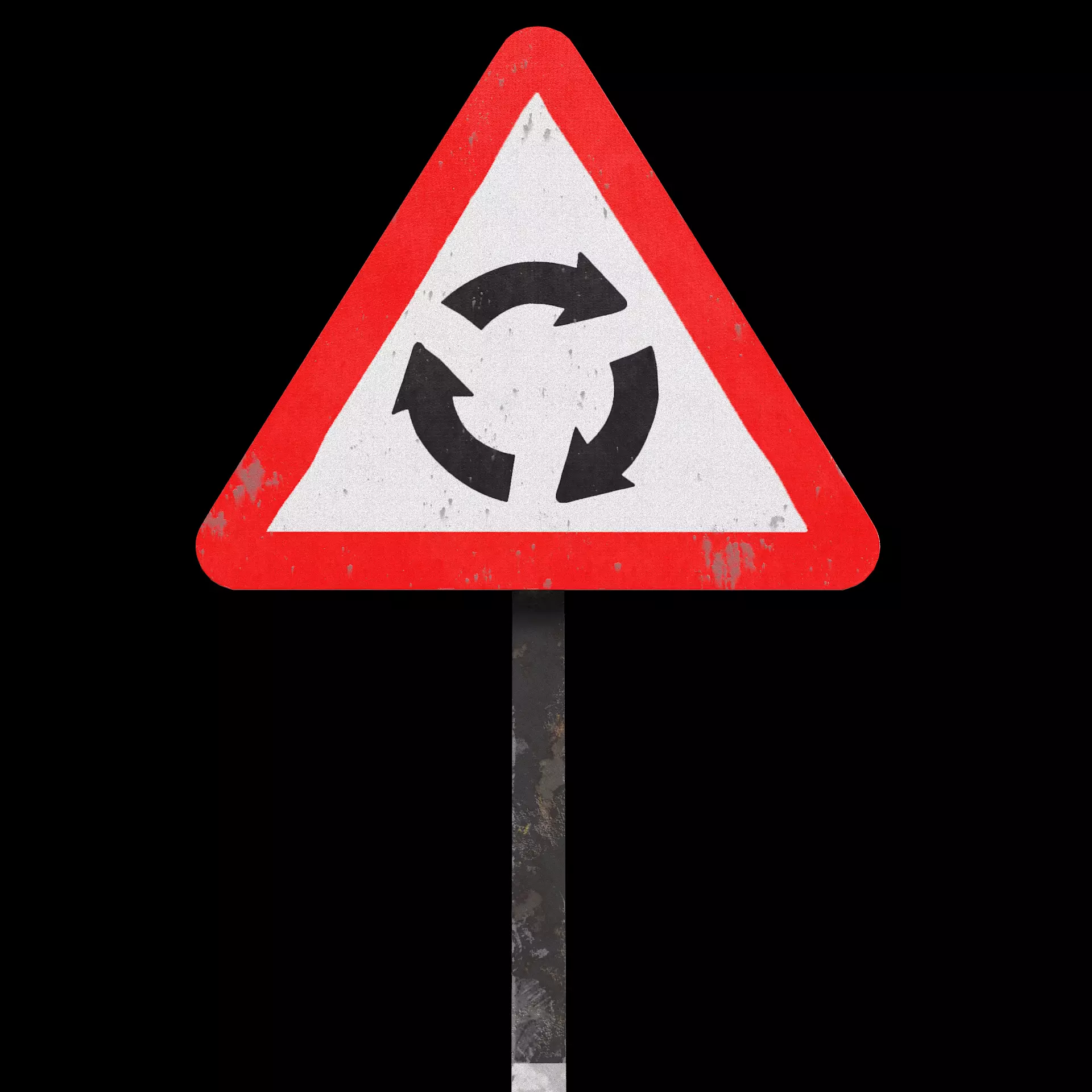 Round about Roadsign Low-poly 3D model