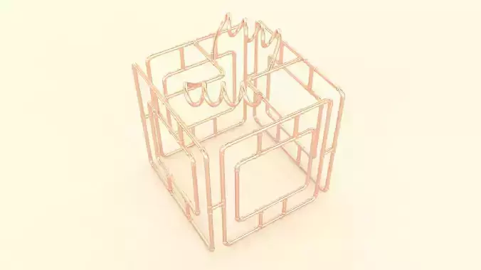 Copper pipes gift box decoration 