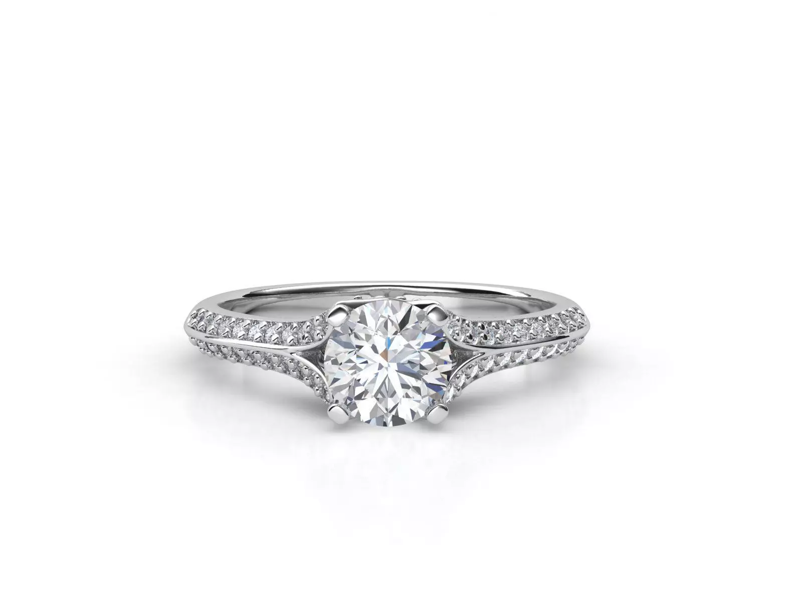 aj-033 solitaire diamond engagement ring 3D print model_0