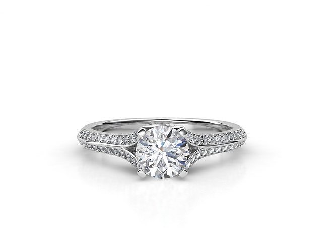 aj-033 solitaire diamond engagement ring 3D print model