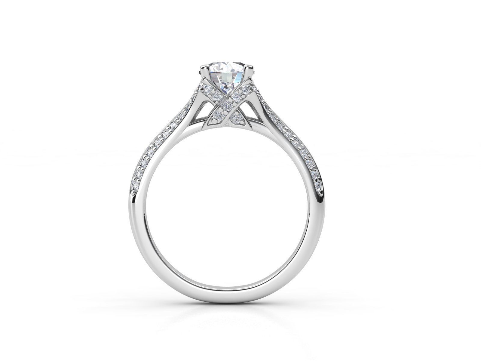 aj-033 solitaire diamond engagement ring 3D print model_1