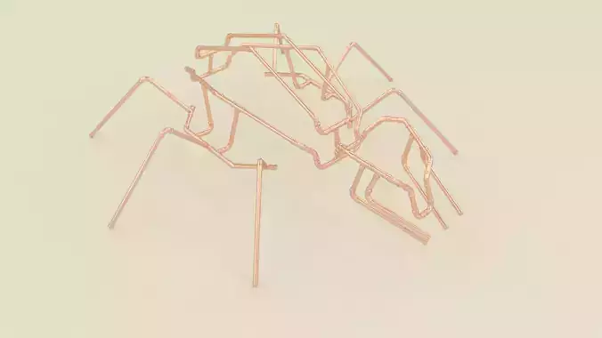 Copper pipes spider decoration  Free 3D model