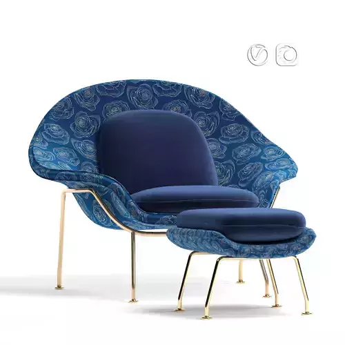 saarinen womb chair 3D model