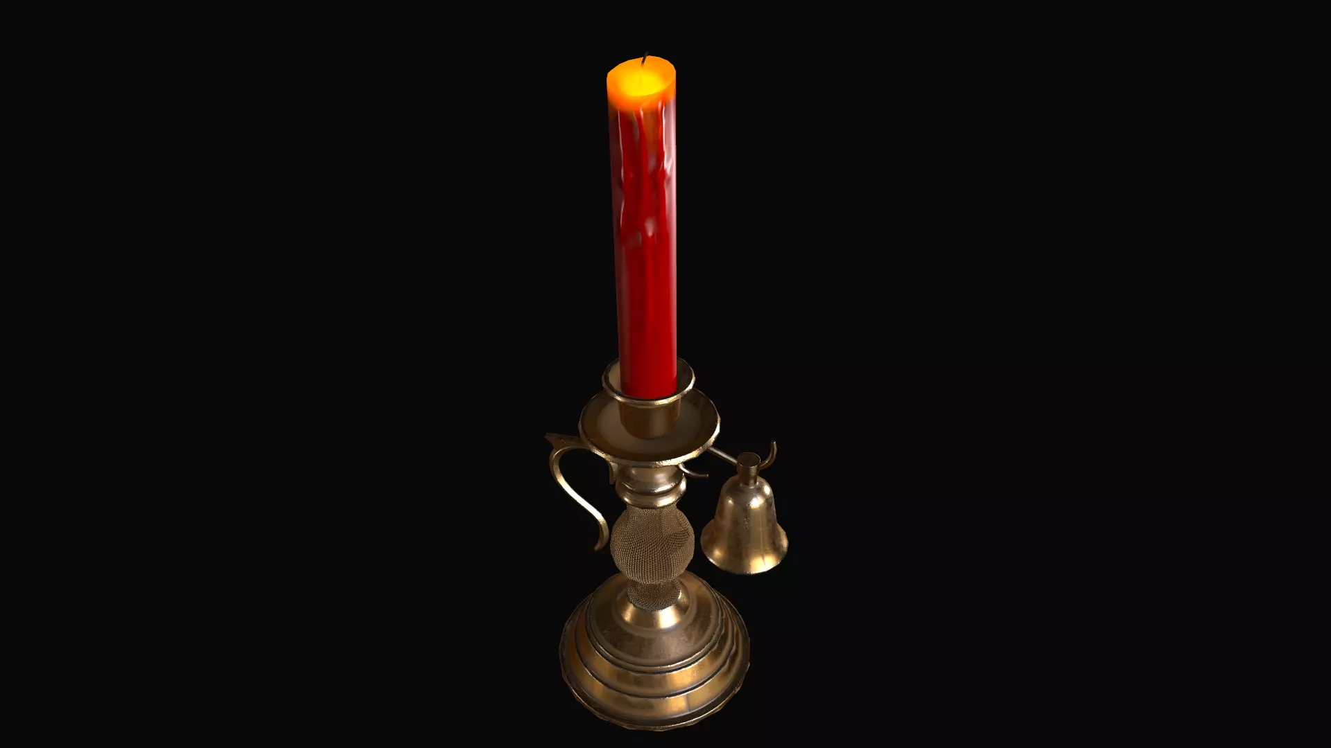 Candle Holder Low-poly 3D model_0