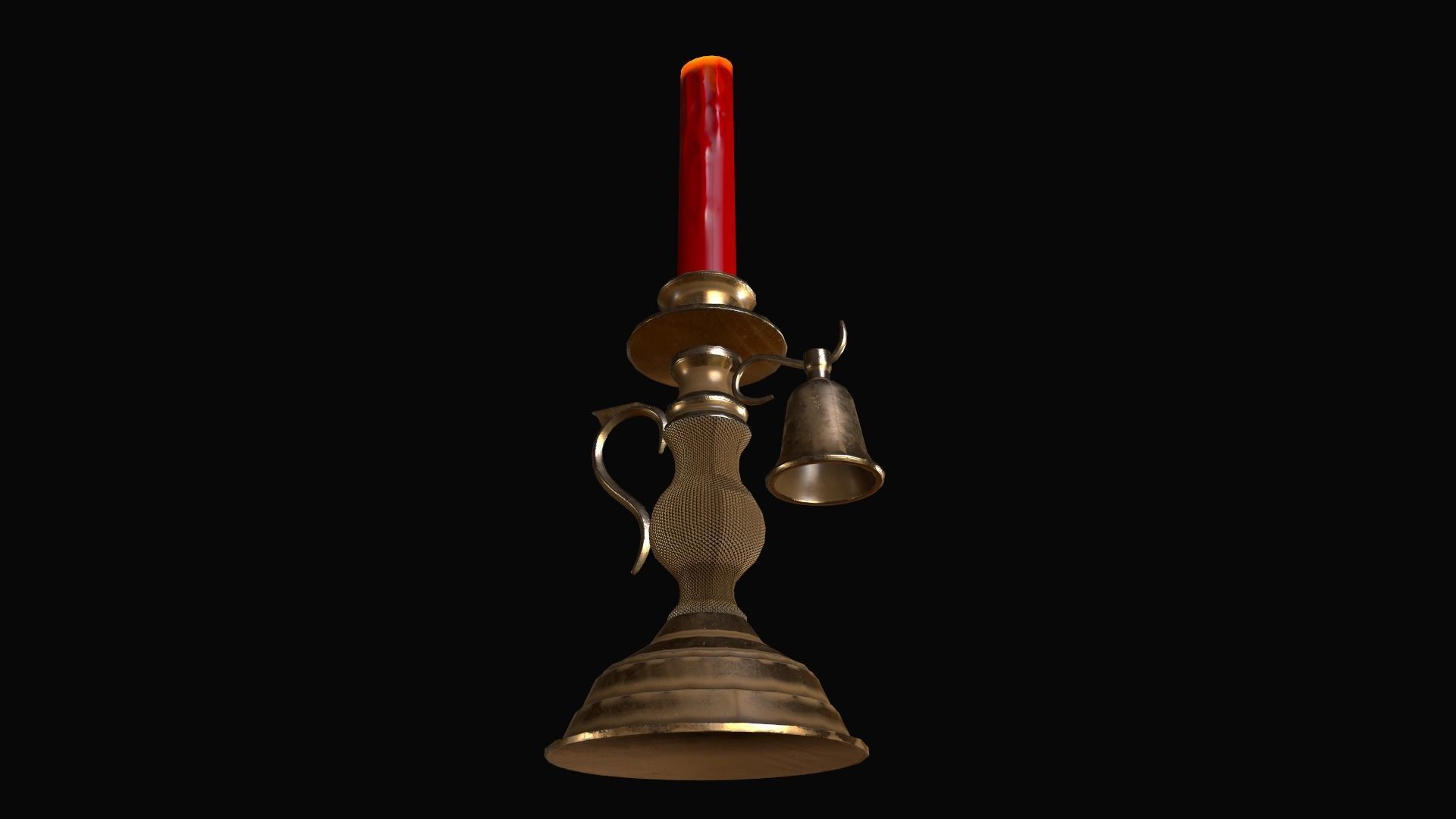 Candle Holder Low-poly 3D model_8