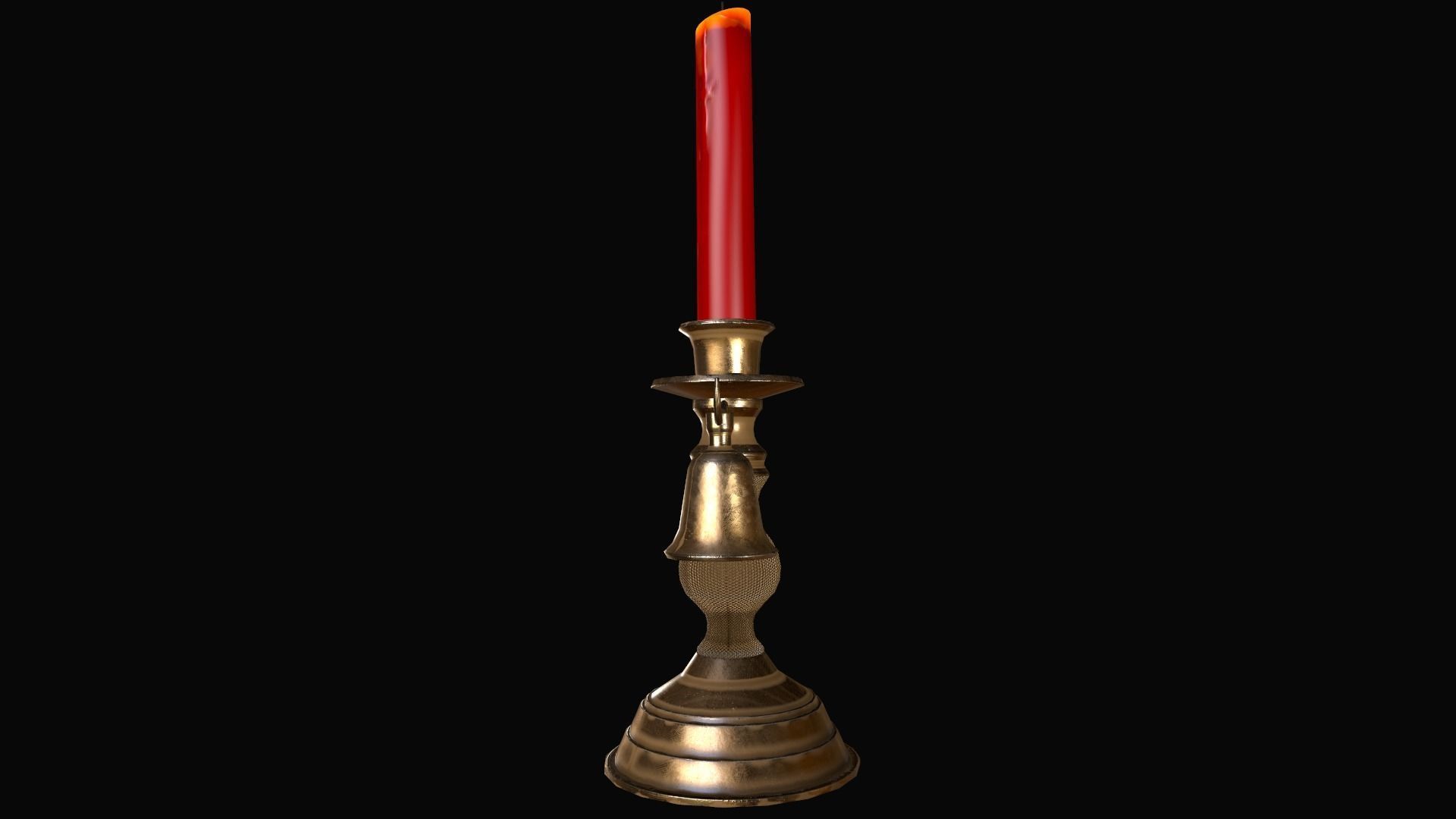 Candle Holder Low-poly 3D model_11