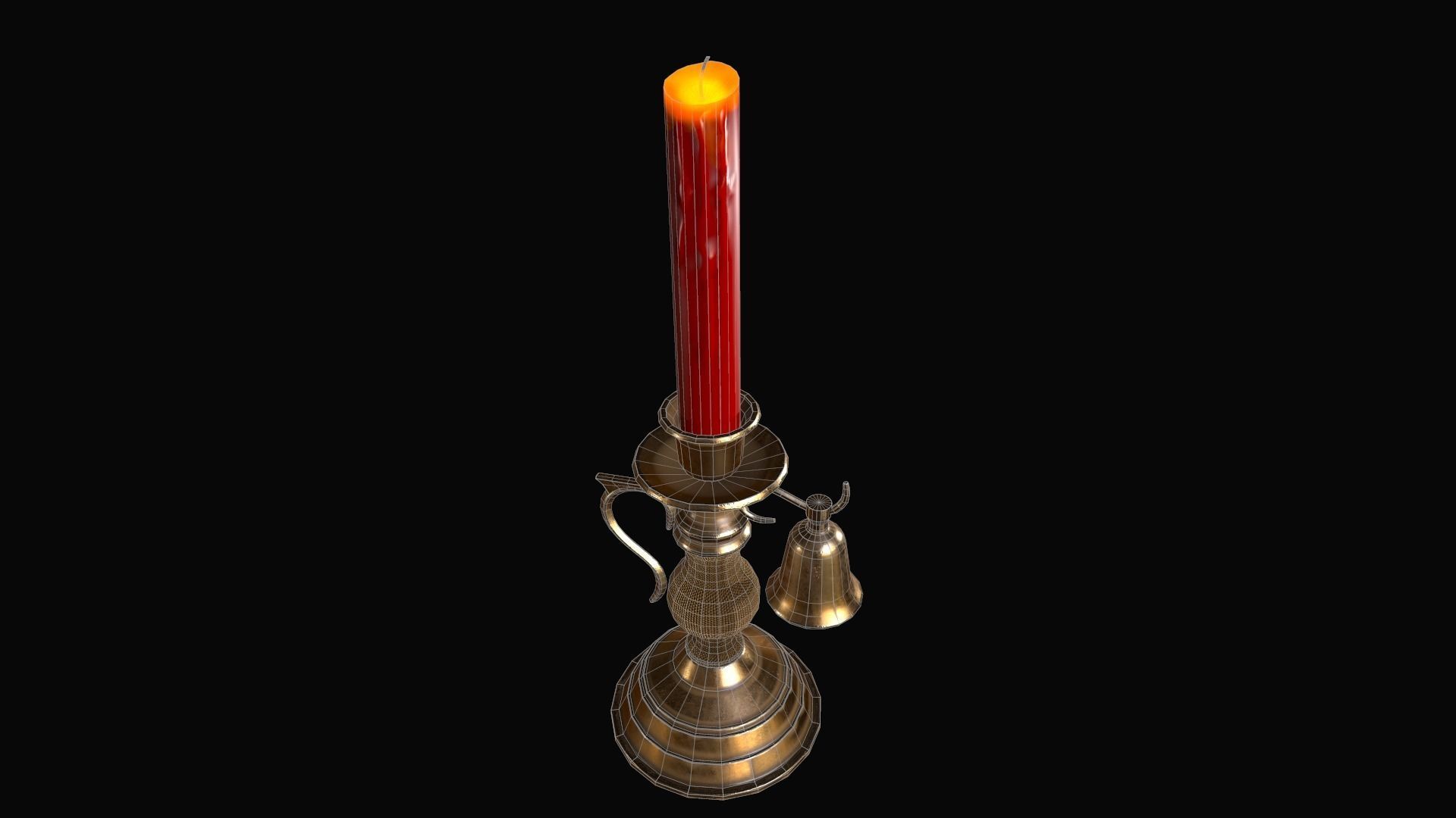 Candle Holder Low-poly 3D model_10
