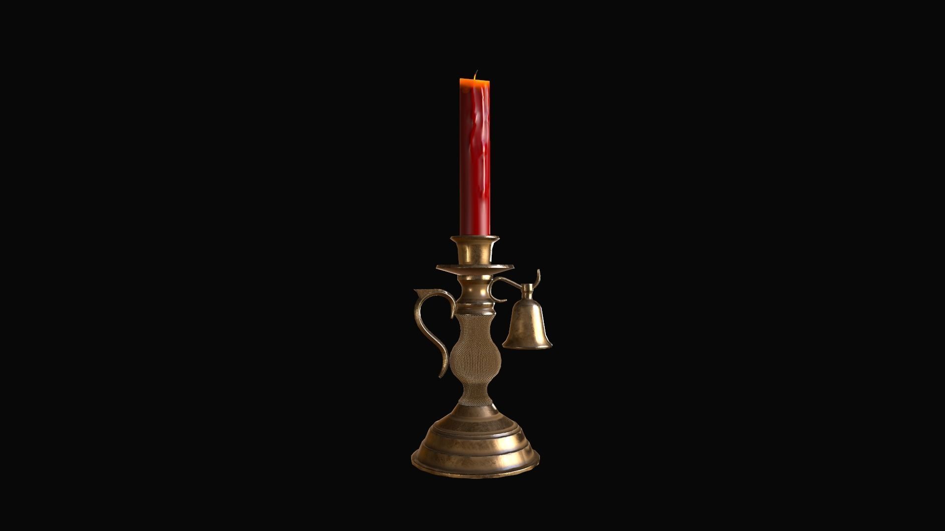 Candle Holder Low-poly 3D model_6