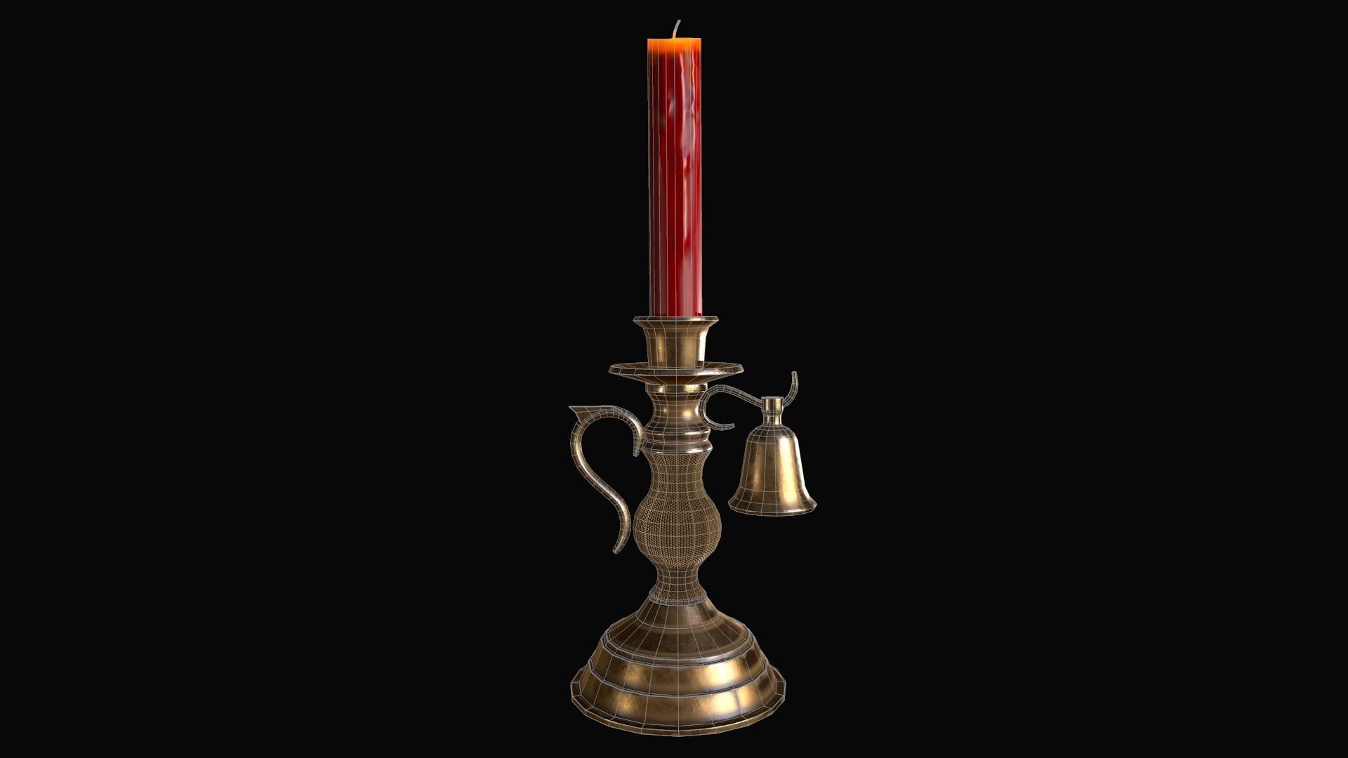 Candle Holder Low-poly 3D model_18