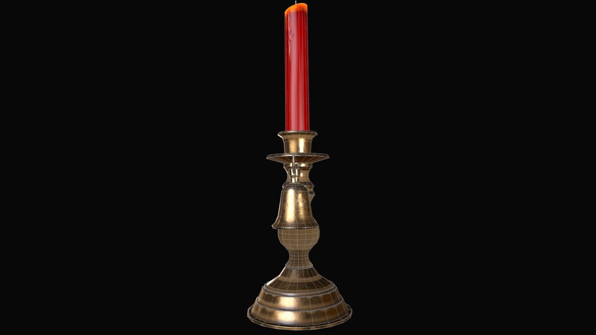 Candle Holder Low-poly 3D model_12