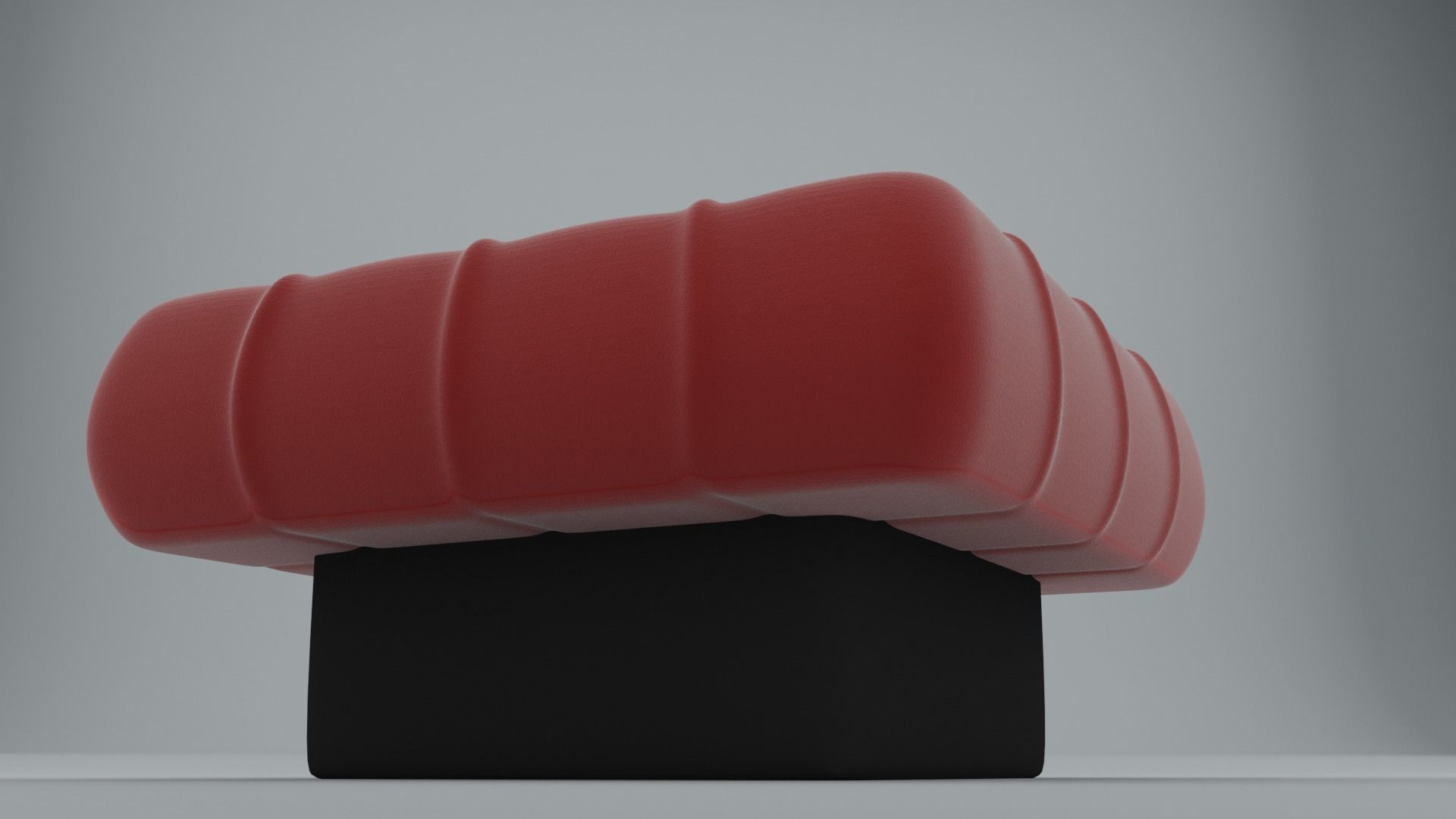 leather Ottoman Low-poly 3D model_1