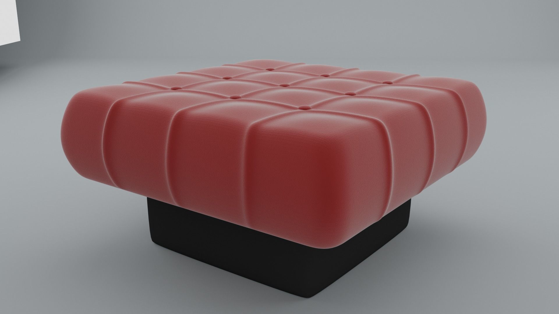 leather Ottoman Low-poly 3D model_0