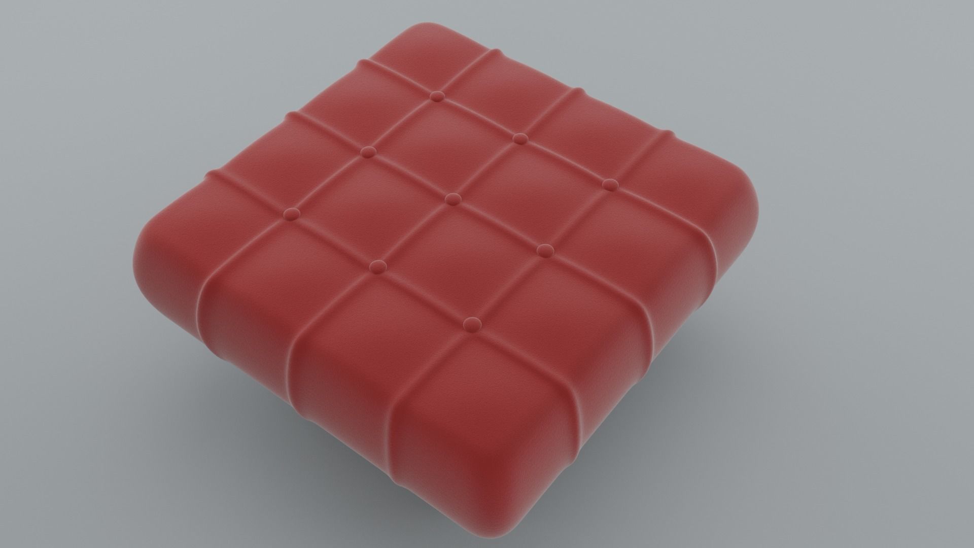 leather Ottoman Low-poly 3D model_2