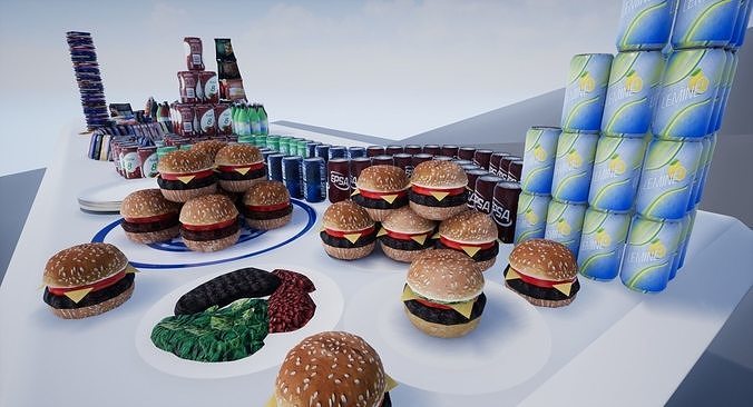 Snacks - Food - Candy - Sodas and more - FBX included Low-poly 3D model