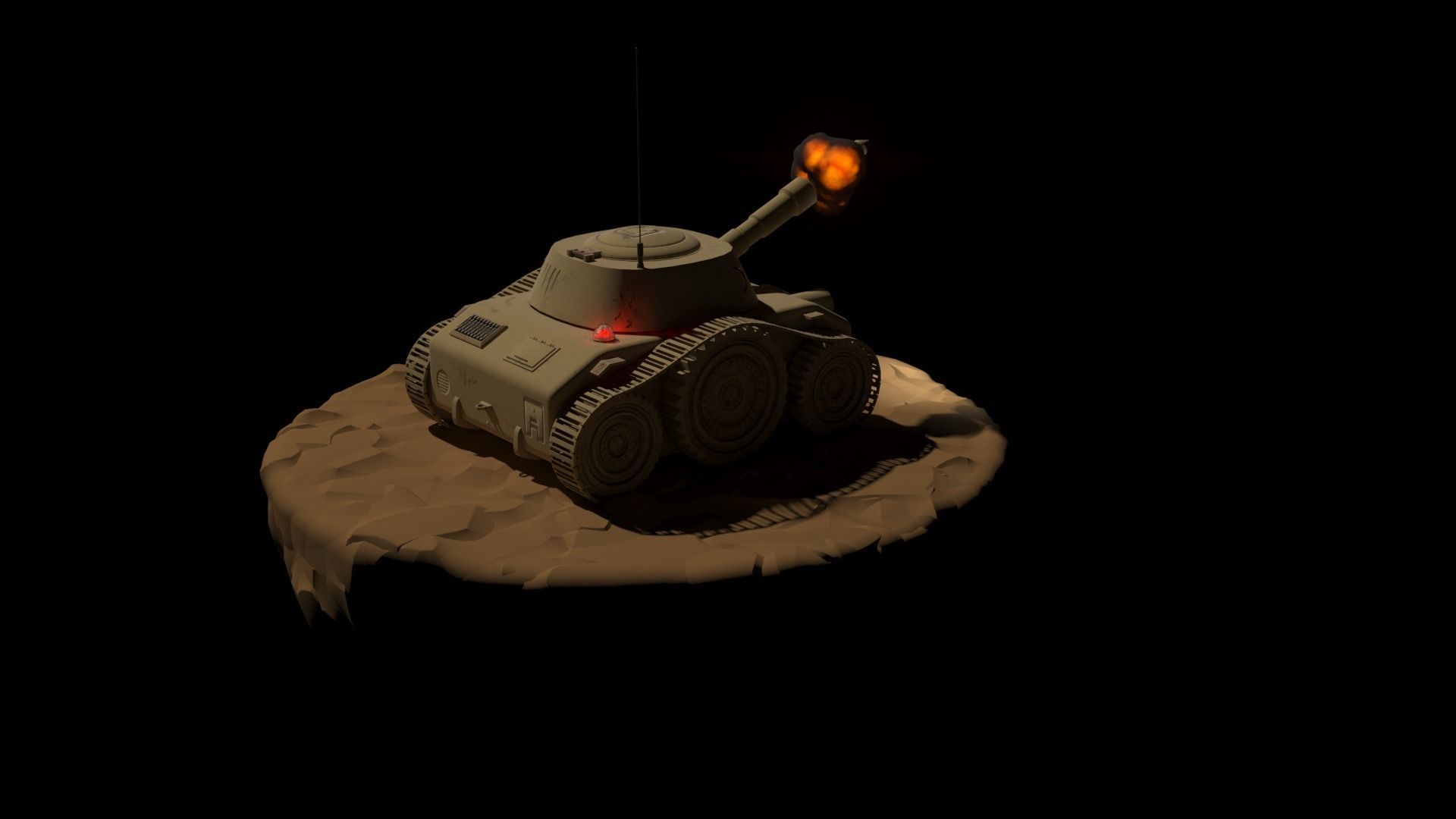 Tiny Tank Low-poly 3D model_2