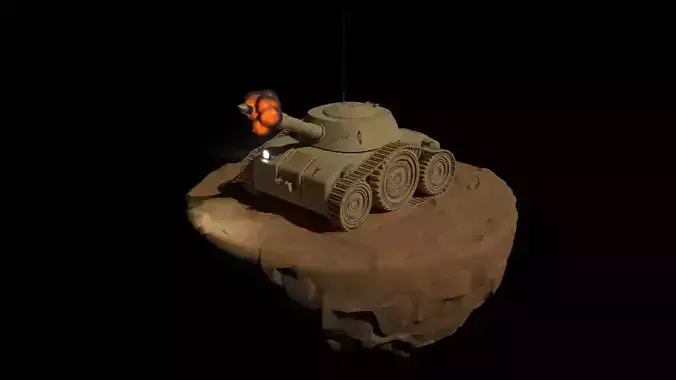 Tiny Tank Low-poly 3D model