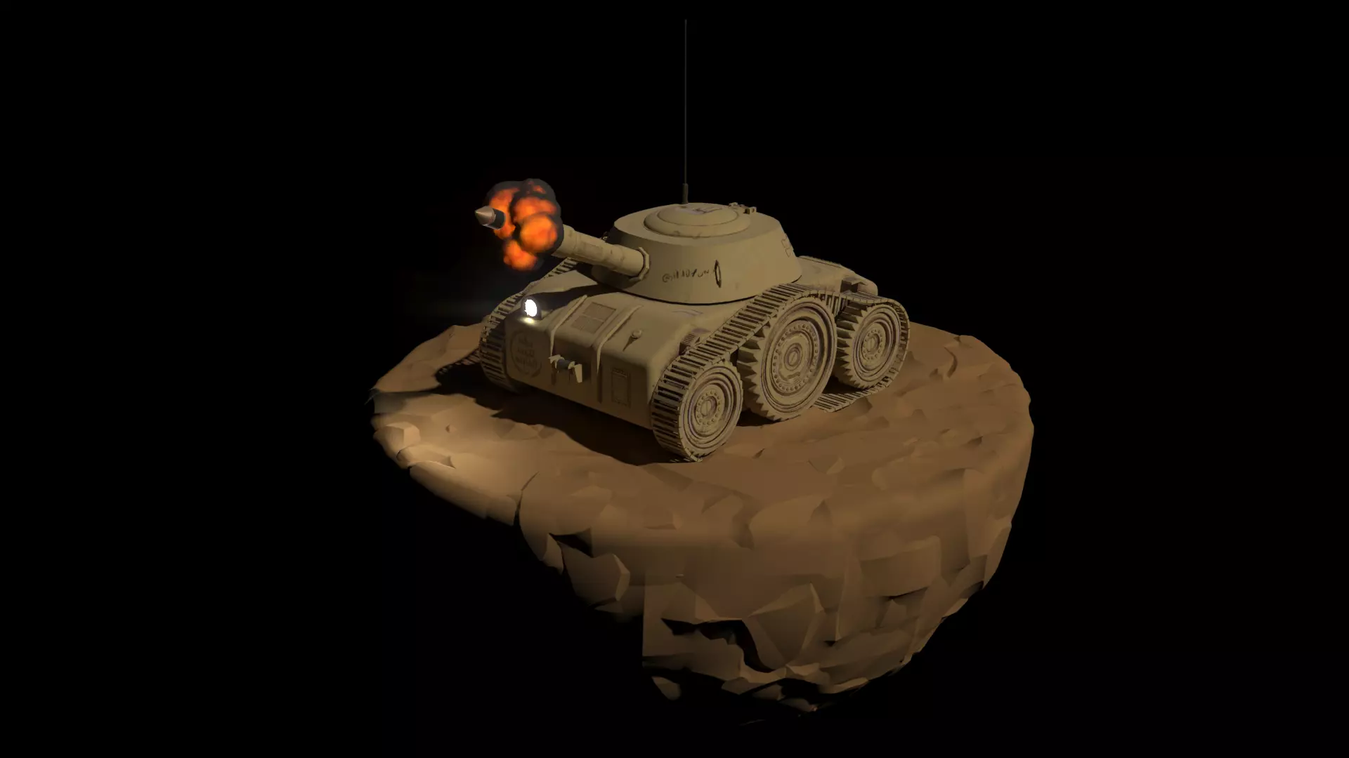 Tiny Tank Low-poly 3D model_0