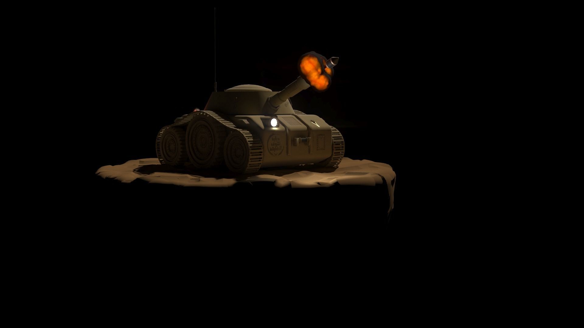 Tiny Tank Low-poly 3D model_3