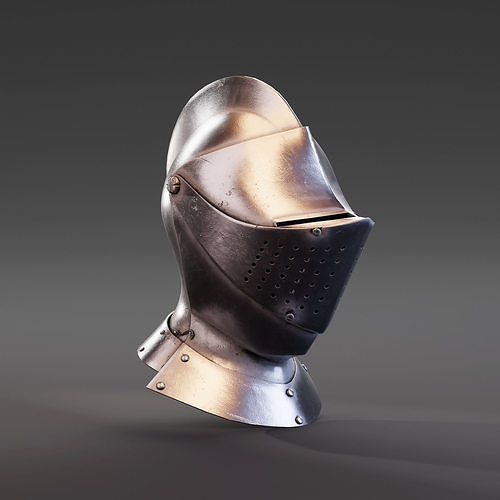 Medieval Knight Armet Helmet with visor 3D model