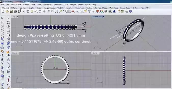 ring pave setting 3D print model