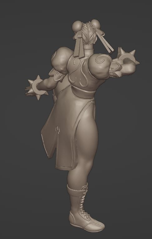 Chun Li Kicking Pose 3D print model_1