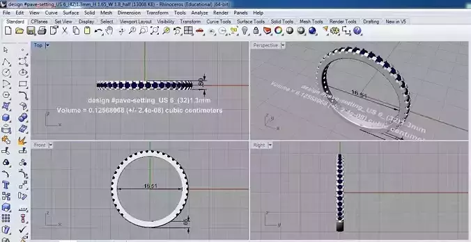 ring pave setting quarter 3D print model