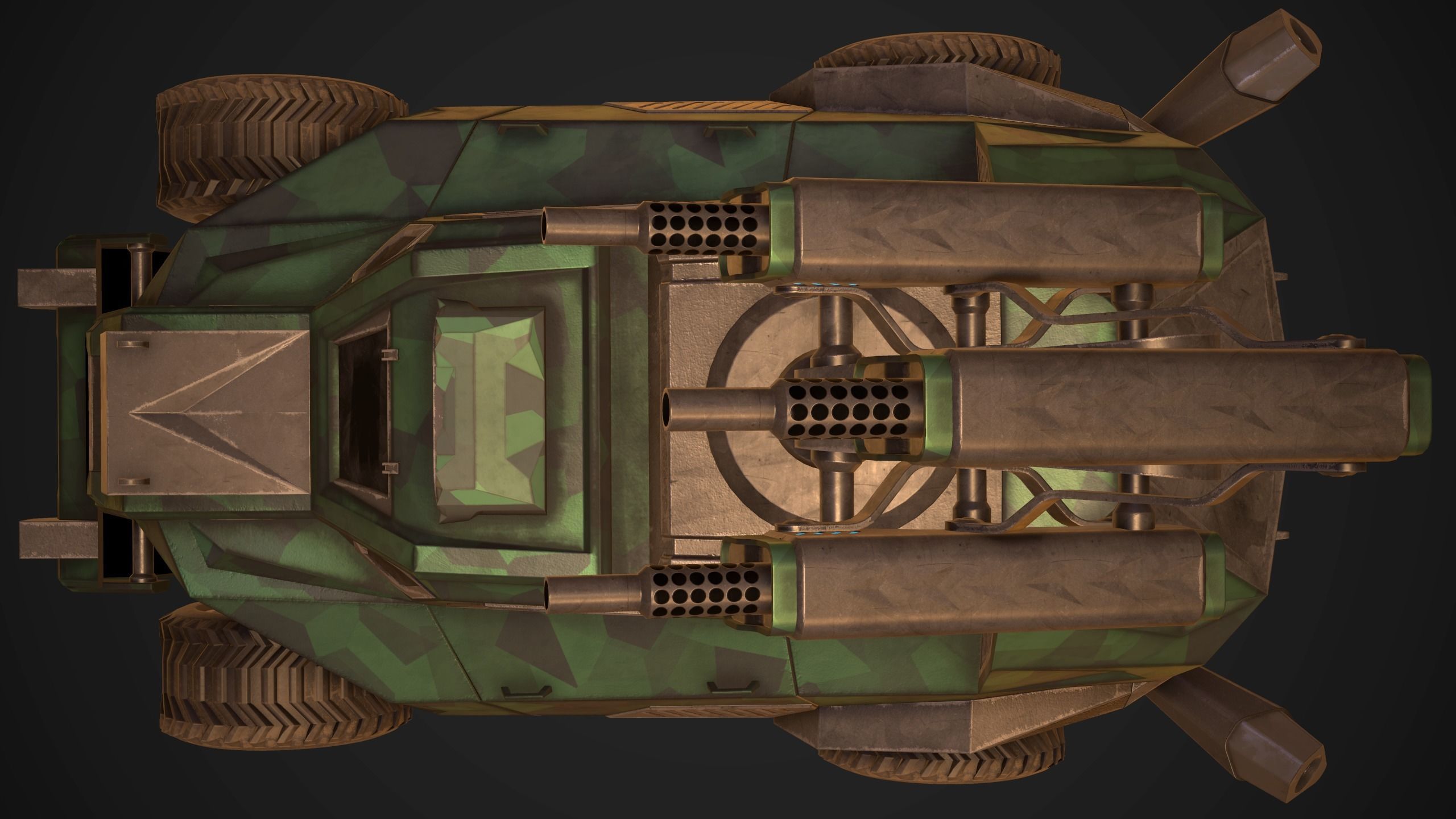 Sci-Fi Armored Artillery Vehicles PBR Low-poly 3D model_17