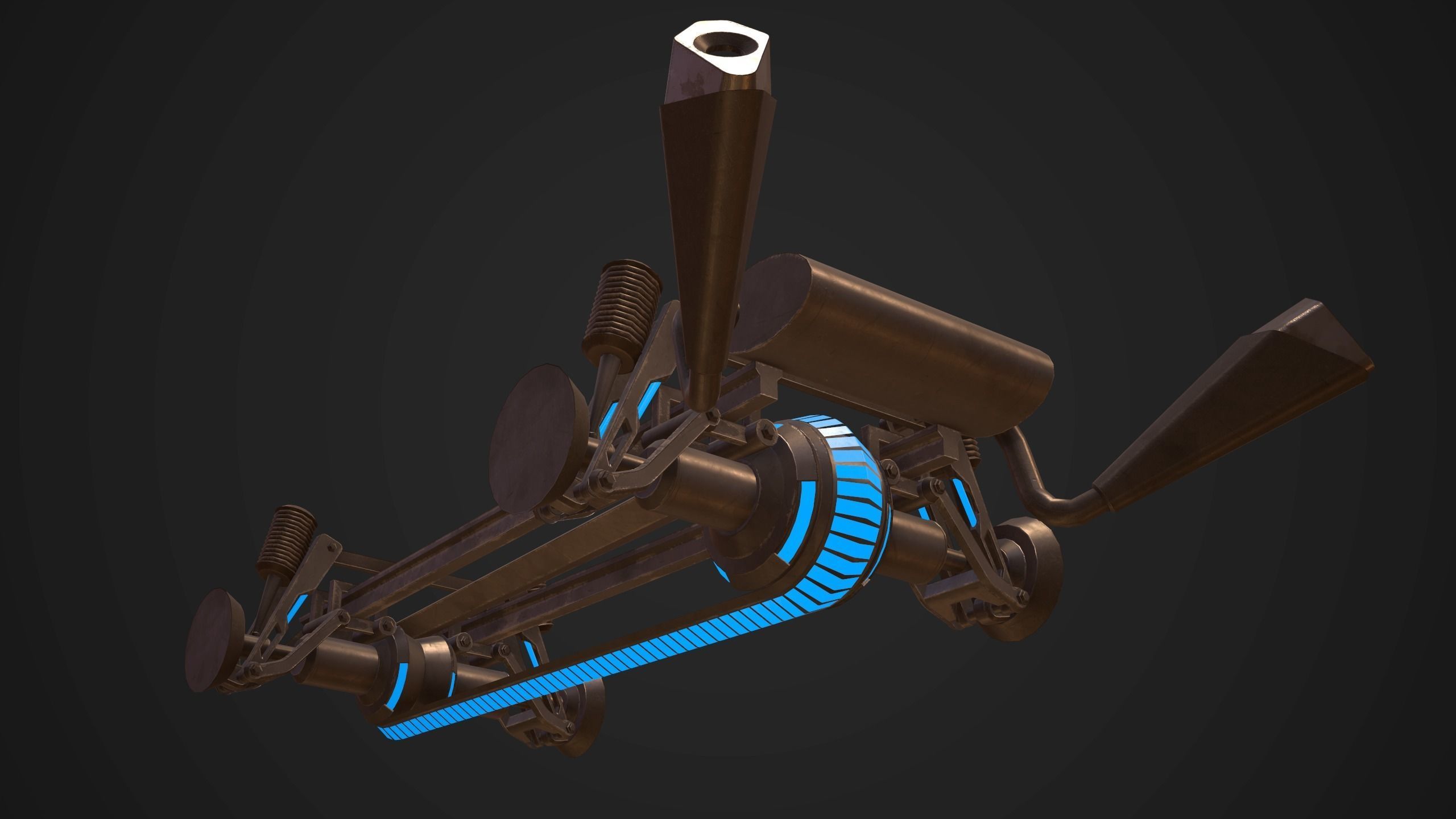 Sci-Fi Armored Artillery Vehicles PBR Low-poly 3D model_29