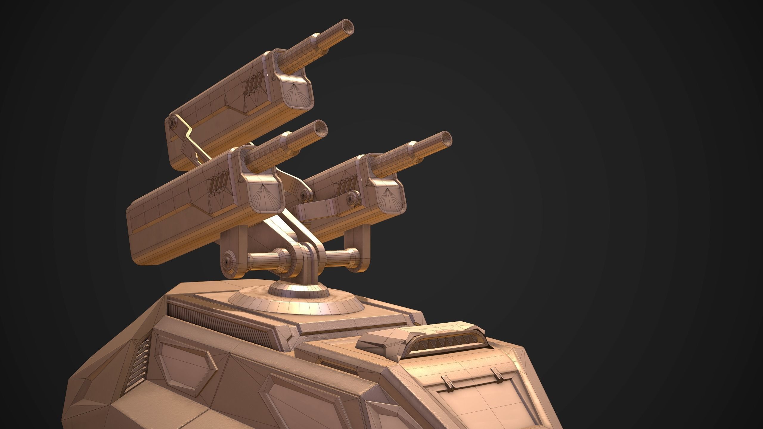 Sci-Fi Armored Artillery Vehicles PBR Low-poly 3D model_12
