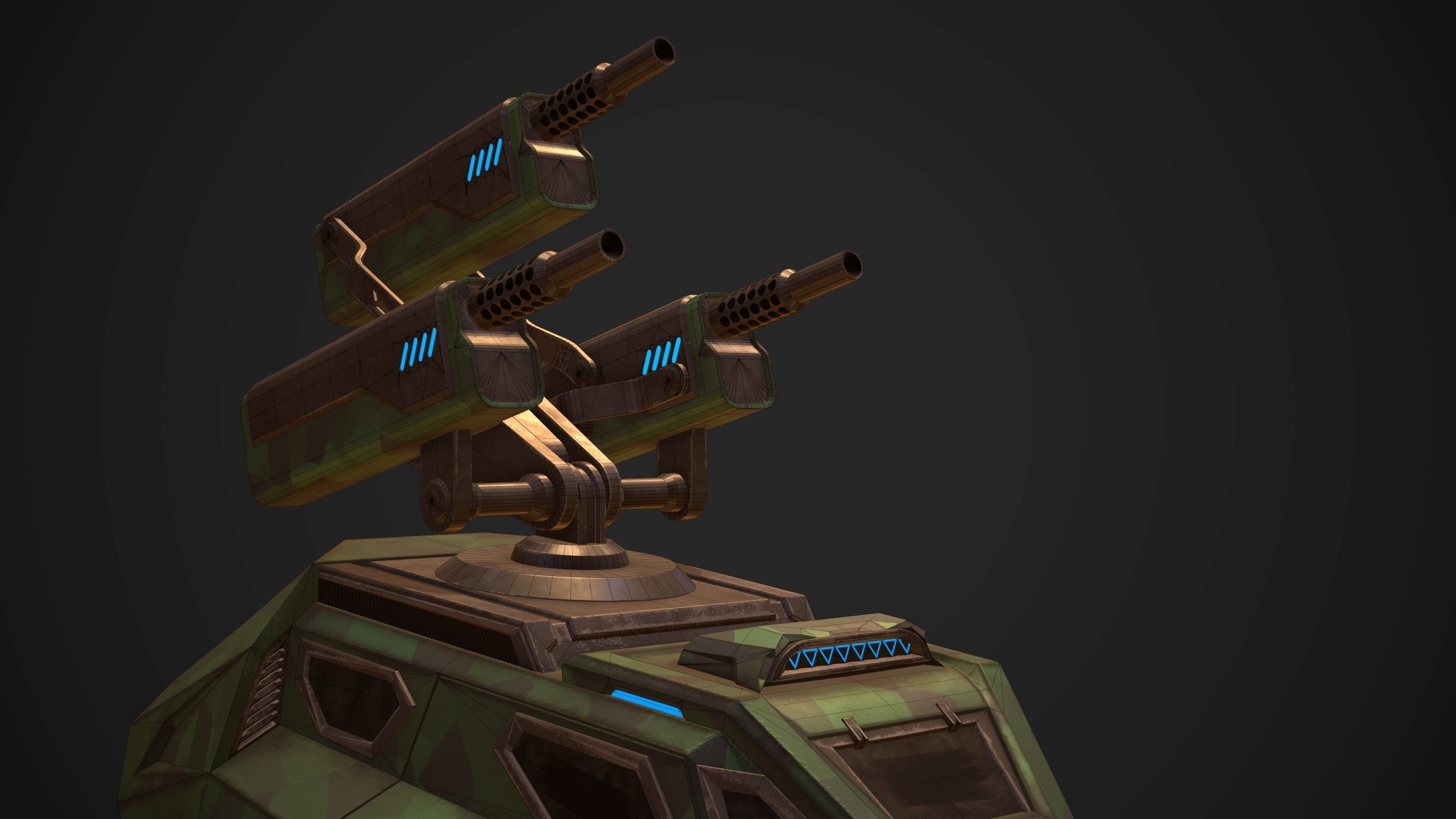 Sci-Fi Armored Artillery Vehicles PBR Low-poly 3D model_13