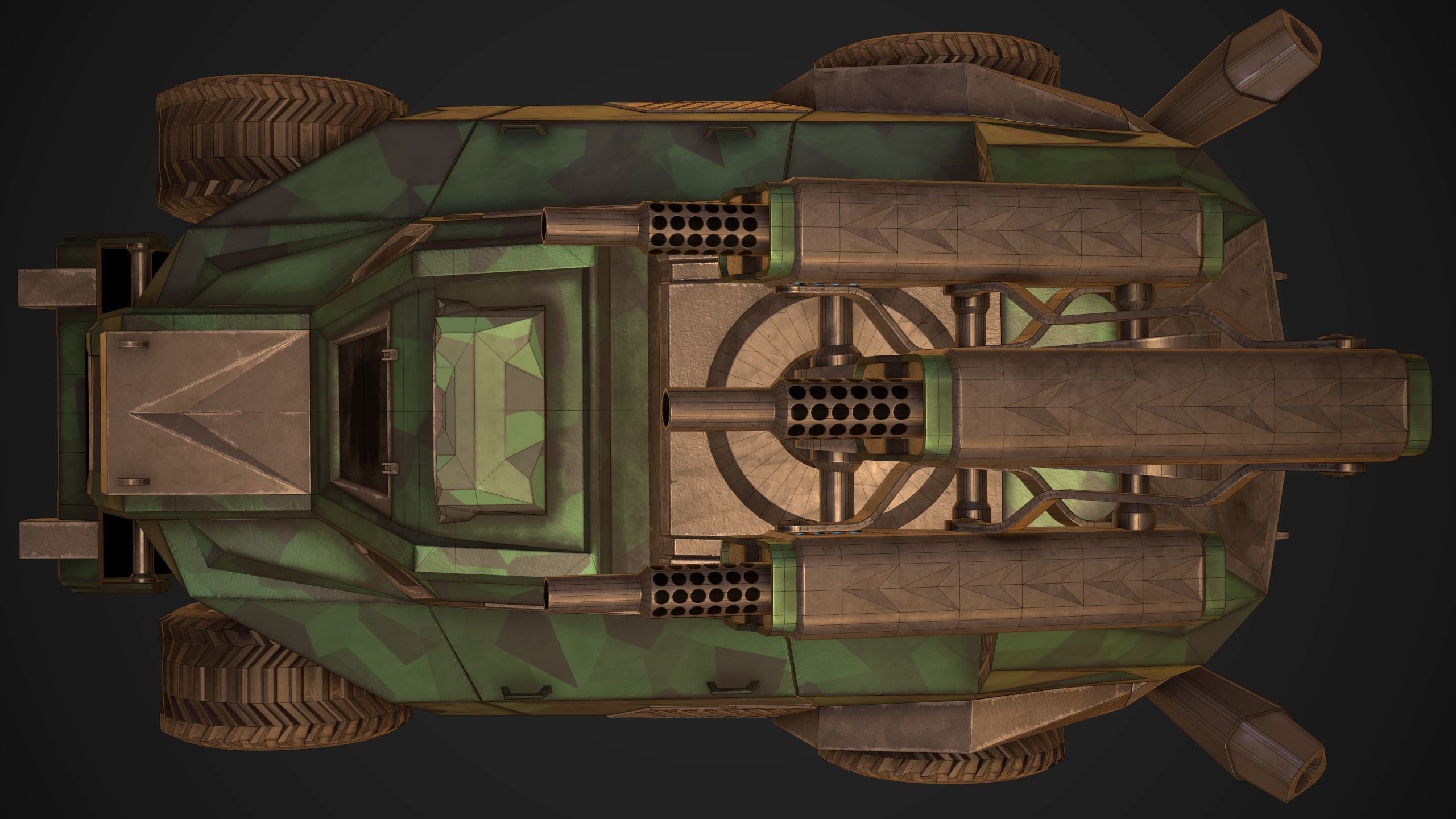 Sci-Fi Armored Artillery Vehicles PBR Low-poly 3D model_19