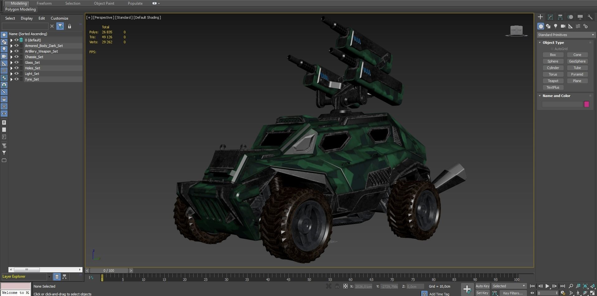 Sci-Fi Armored Artillery Vehicles PBR Low-poly 3D model_39