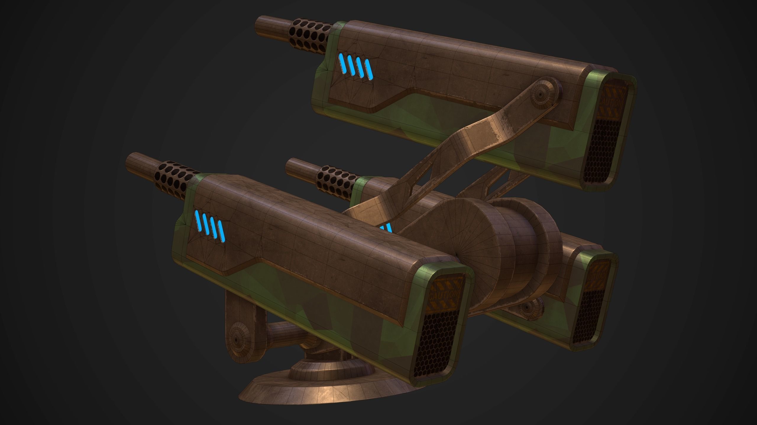 Sci-Fi Armored Artillery Vehicles PBR Low-poly 3D model_25