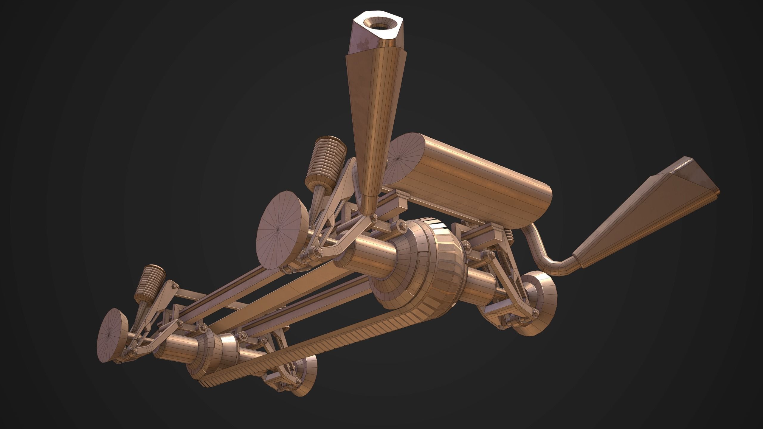 Sci-Fi Armored Artillery Vehicles PBR Low-poly 3D model_30