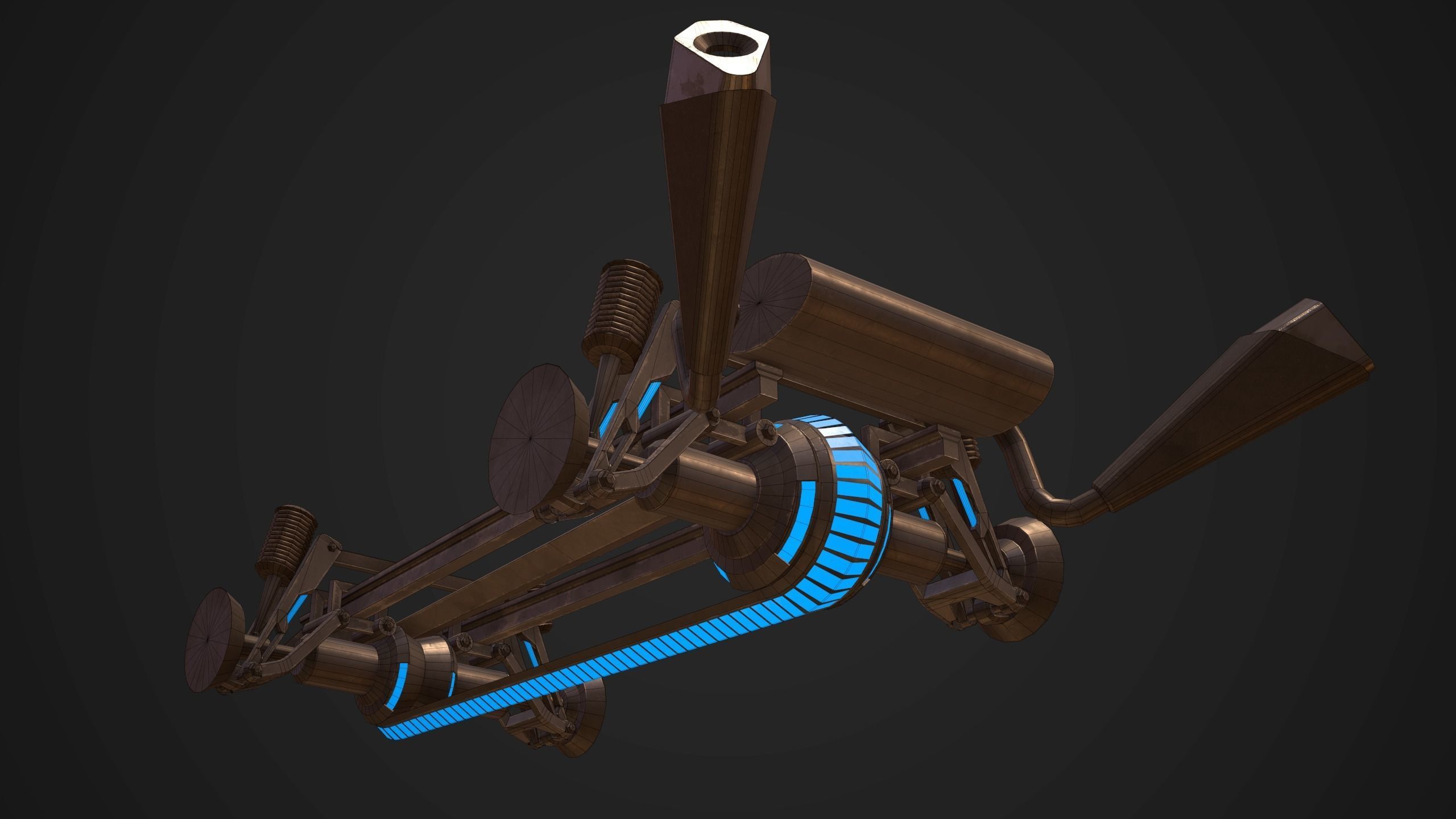 Sci-Fi Armored Artillery Vehicles PBR Low-poly 3D model_31