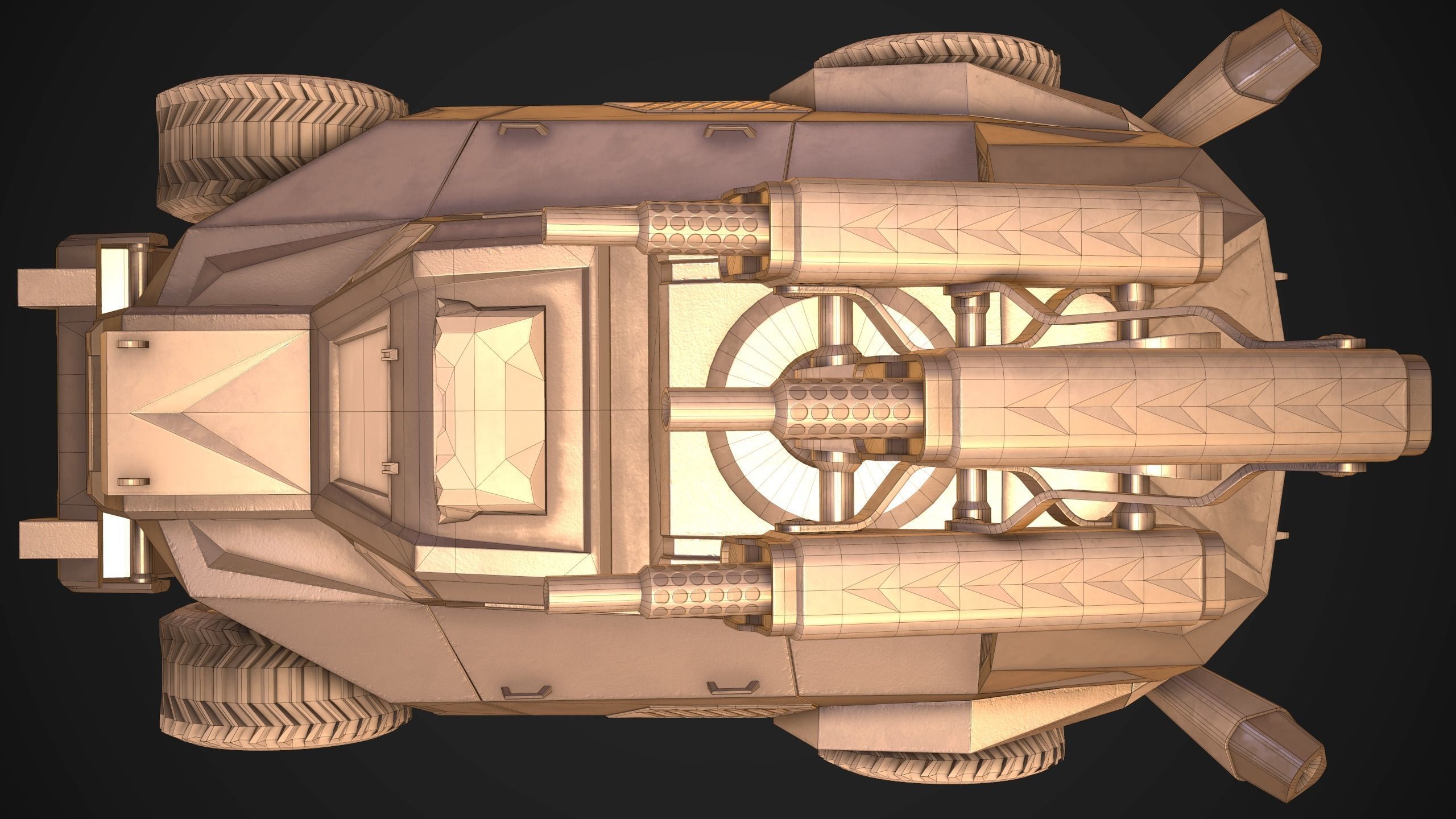 Sci-Fi Armored Artillery Vehicles PBR Low-poly 3D model_18