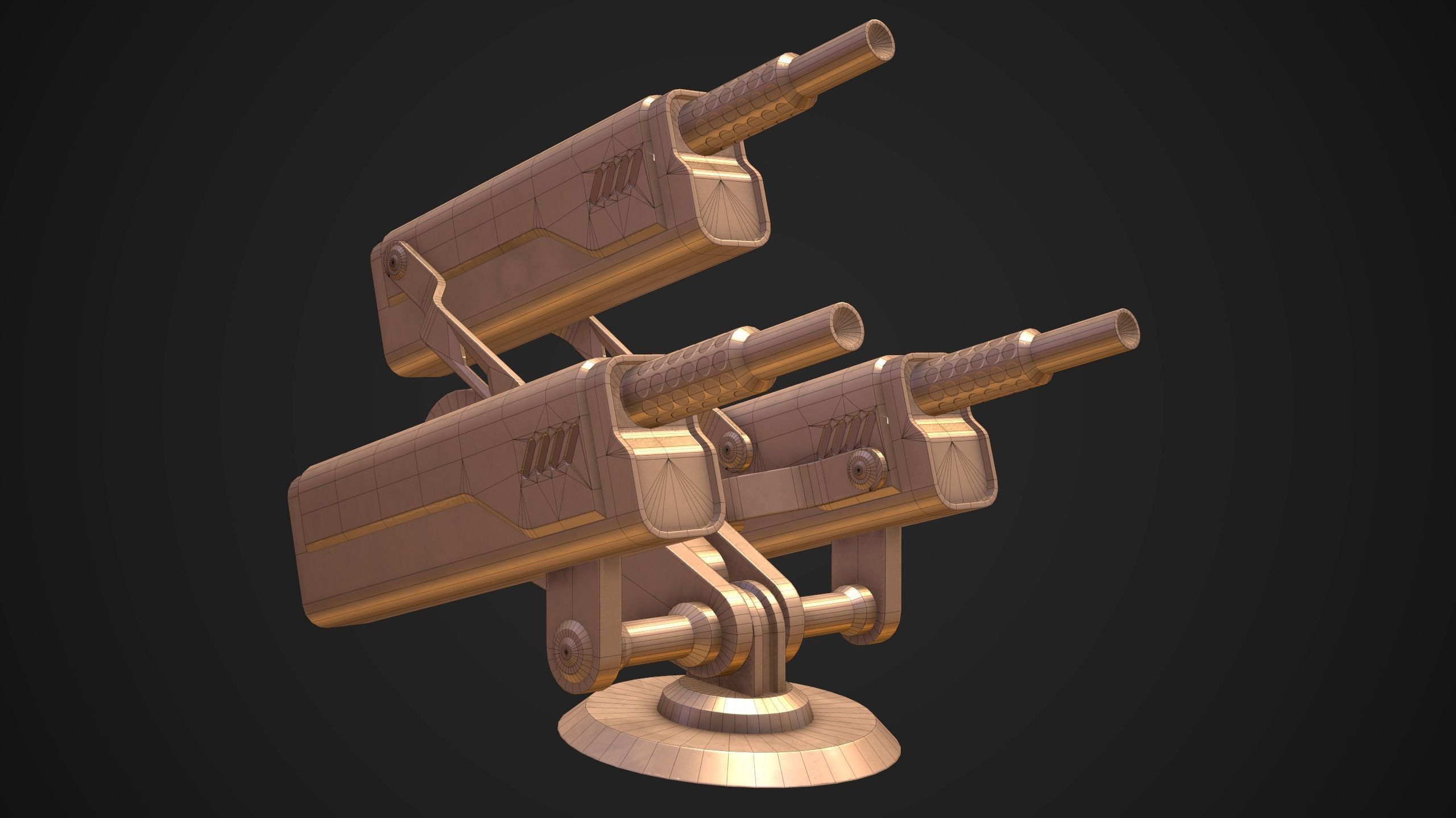 Sci-Fi Armored Artillery Vehicles PBR Low-poly 3D model_21