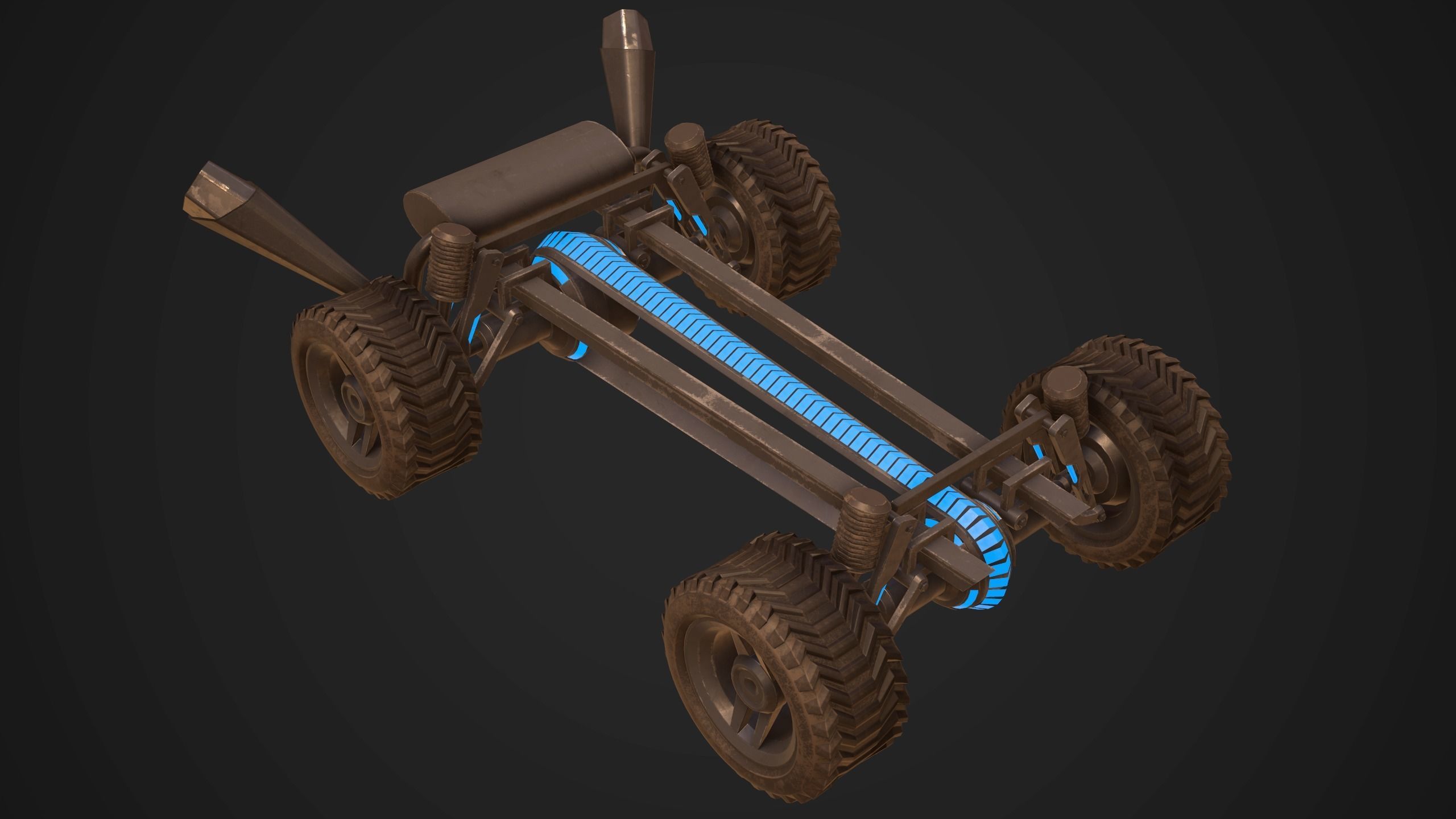 Sci-Fi Armored Artillery Vehicles PBR Low-poly 3D model_32