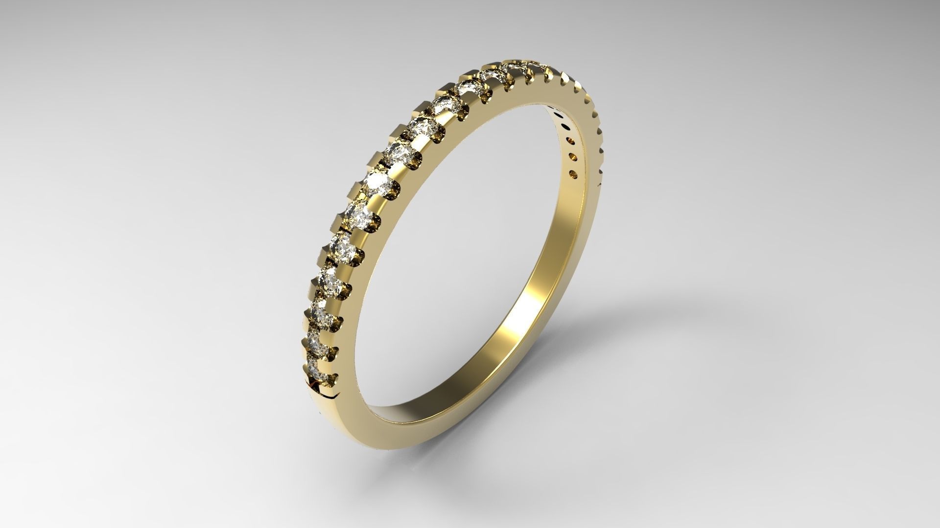 ring pave setting half Free 3D print model_1